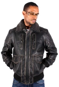 Aviatrix Men’s Designer Heavy Leather Aviator Bomber Jacket – Flying Pilot Style - Picture 1 of 8