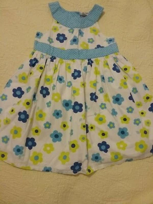 Laura Ashley - blue and green Flowers - size 4 -  - Image 1 of 4