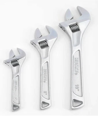 3 piece Adjustable Wrench Set Forged Heat Treated Heavy-duty handle 6 ,8 ,10 in - Image 1 of 4