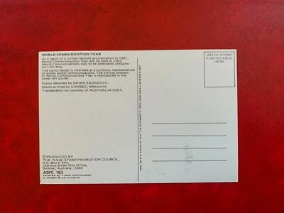 AUSTRALIA 1983 MAXI CARD ASPC 163 FDI WORLD COMMUNICATION YEAR - Image 1 of 2