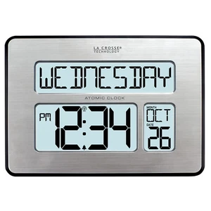 C86279 La Crosse Technology 2" Numbers Atomic Wall Clock Backlight - Open Box - Picture 1 of 7