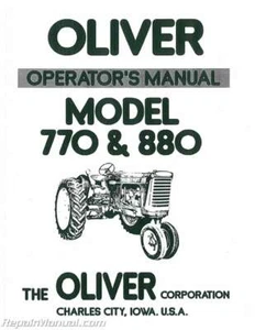 Oliver Model 770 and 880 Operators Manual - Picture 1 of 1
