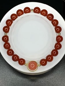 6mm Natural Gemstone Carnelian Handmade Bracelet Stretchy - Picture 1 of 9