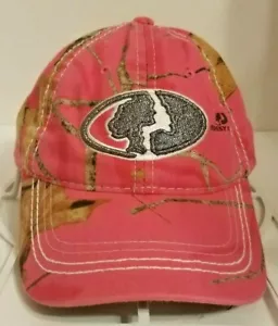Mossy Oak Pink Camouflage Camo Baseball Hat Adjustable Women Glittery Girly Cap - Picture 1 of 3