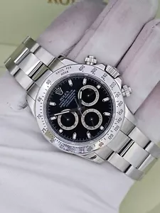 Rolex Cosmograph Daytona Black Dial Watch - 116520 2008 Box & Papers - Picture 1 of 18