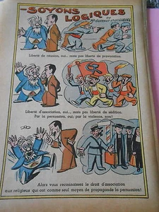 Humour Soyons Logiques propagande persuasion dessin Print 1936 - Picture 1 of 1