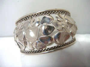 Michael Dawkins Sterling Cuff Bracelet Flower Petals Limited Edition 60 Grams - Picture 1 of 6