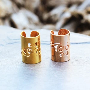 Gold Plated Baroque Patterned Cartilage Ear Cuff - Picture 1 of 5