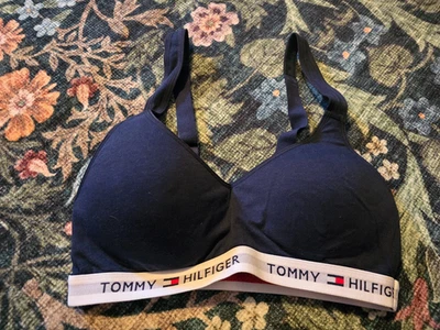 Tommy Hilfiger 女式 Light Lift 经典棉质文胸 - 海军蓝,尺寸 S — 第 1/4 张图片