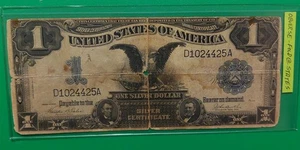 Black Eagle 1899 $1 certificado de plata error - Imagen 1 de 24