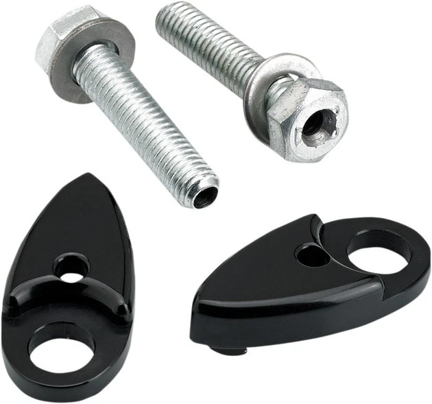 Joker Machine Astro Side Rail Marker Light Adapters Black Harley Davidson Dyna - Image 1 of 1