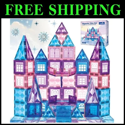 Magnetic Tiles Building Blocks - Educational Kids Ages 3-8 - Image 1 of 4