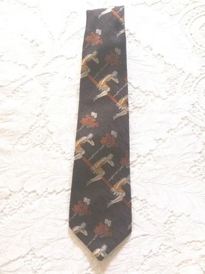 Corbata de cuello vintage años 70 Don Loper of California para damas marrón/multicolor Foto 1 de 4