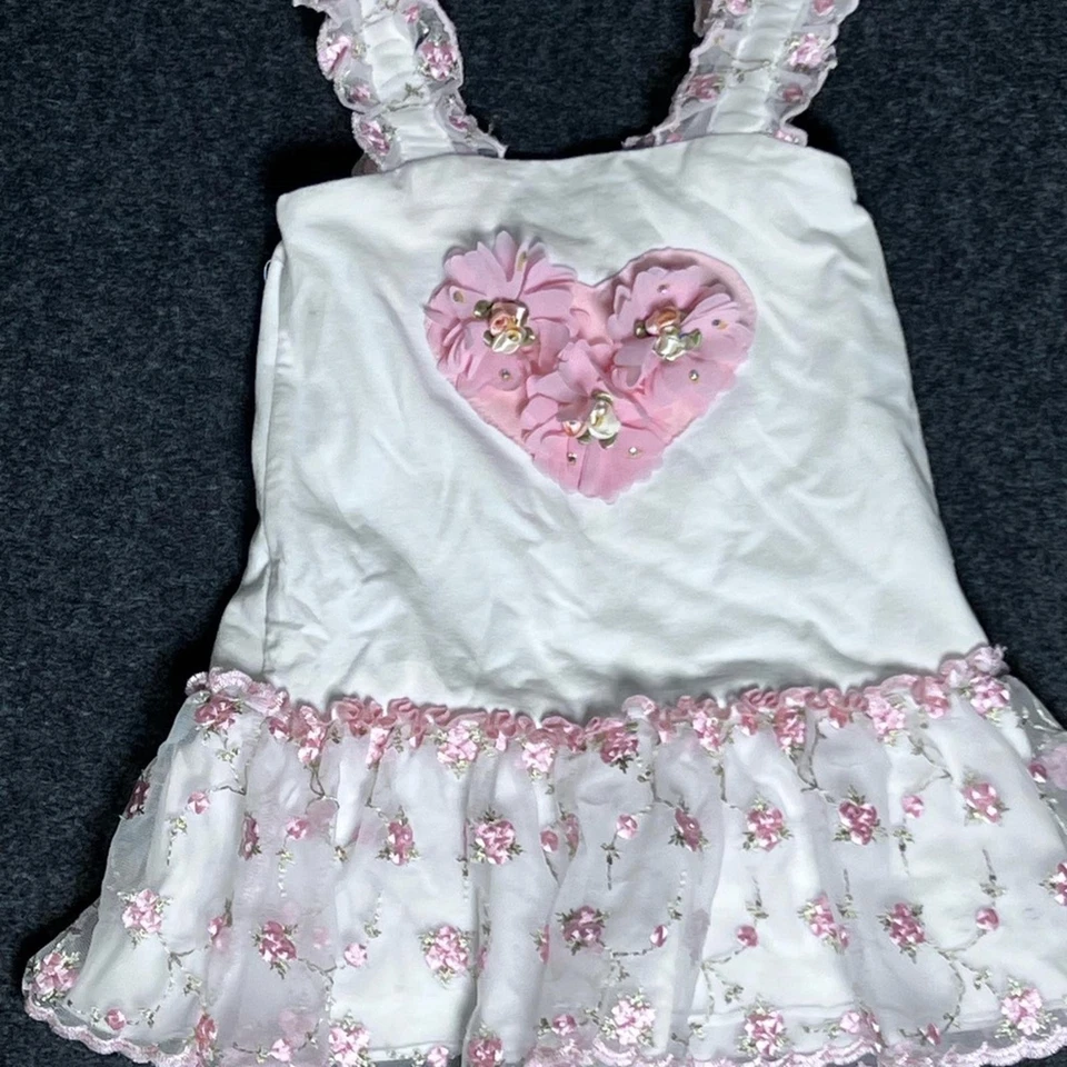 Vestido Floral CachCach Blanco y Rosa 12 Meses Foto 1 de 4