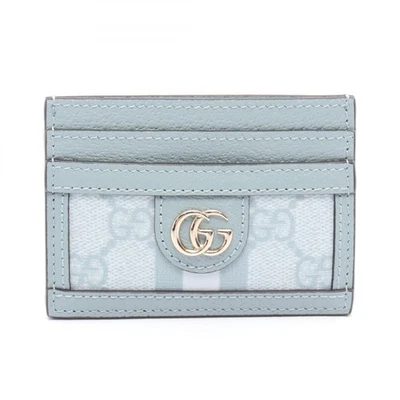 GUCCI Ophidia GG Supreme Card Case holder 523159 leather PVC Blue Used Women - Image 1 of 4