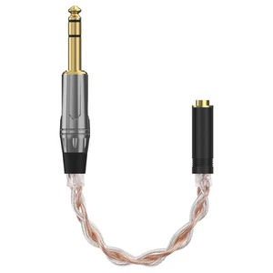 Geekria 6N OCC 6.35mm Stereo Male to 4.4mm Balanced Female Adapter Cable - Picture 1 of 6
