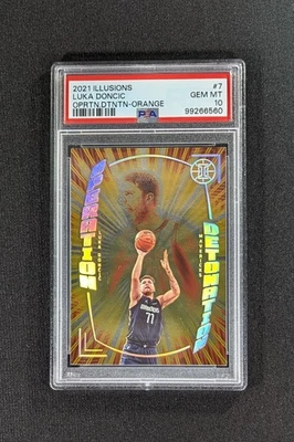 2021-22 Panini Illusions Operation Detonation Orange Luka Doncic #7 PSA 10 GEM - Imagem 1 de 2