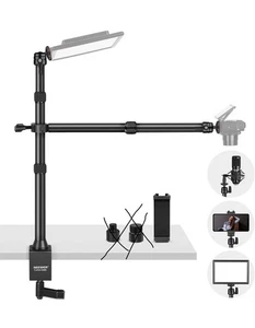 NEEWER TL253A+DS001 Trípode para Cámara de Mesa con 2 Brazos Telescópicos, Soporte para Teléfono - Imagen 1 de 11