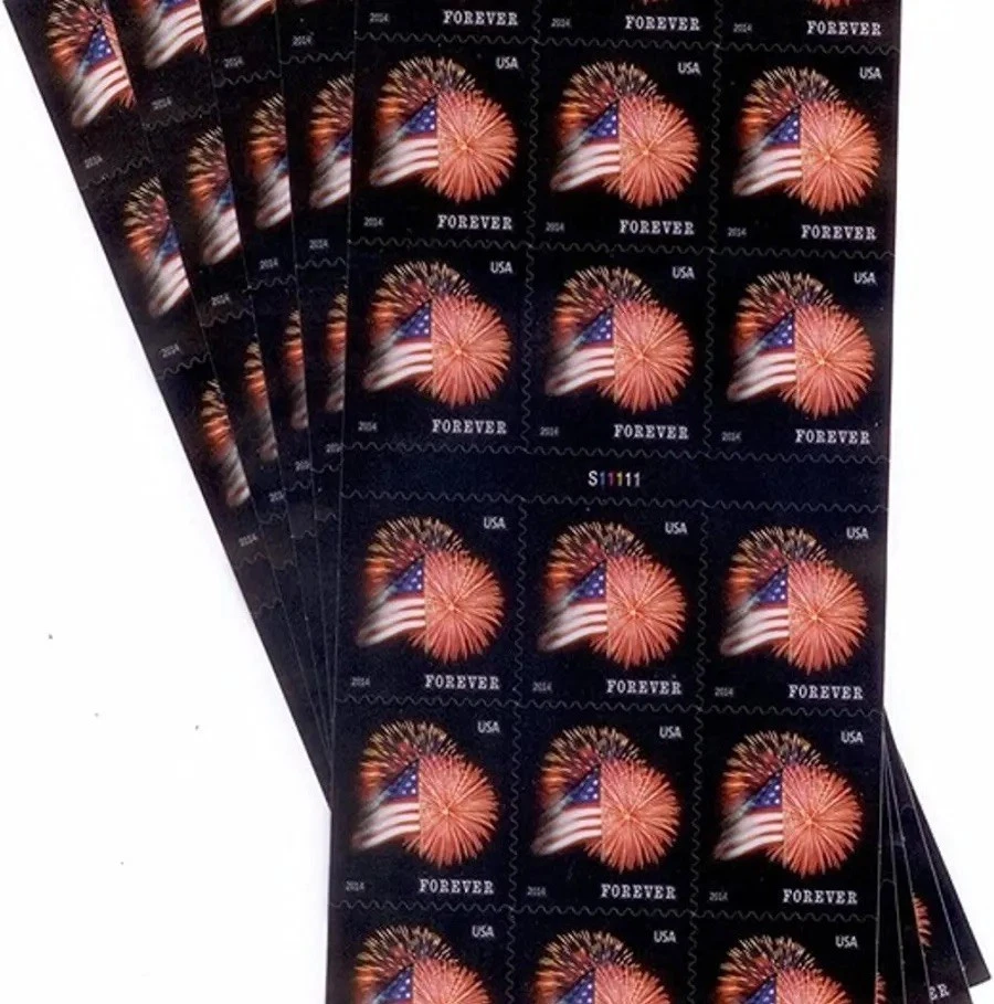 BOOKLET OF 160 USPS FOREVER STAMPS. FIREWORKS & U.S. FLAG 2014 - Image 1 of 1