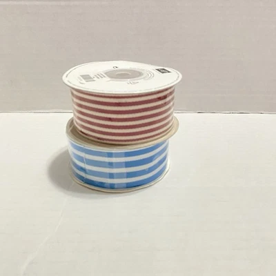 Cinta de grosgrain estampada rayas rojas cereza zapatero rayas azules Pacific Point Foto 1 de 4