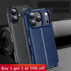 For iPhone 17 Air 17 16 Pro Max 15 14 13 12 11 XR XS Phone Cover Leather Pattern - Picture 1 of 9