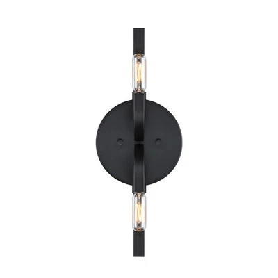 Designers Fountain D314C-2WS Skye 2 灯 17 英寸高壁灯 - 黑色 — 第 1/4 张图片