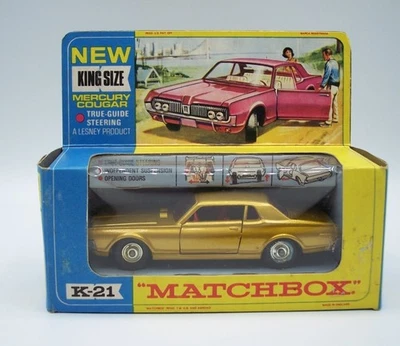 "MATCHBOX" KING SIZE K-21 MERCURY COUGAR *INTERIOR ROJO* COMO NUEVO EN CAJA RUEDAS EMISIONES Foto 1 de 4
