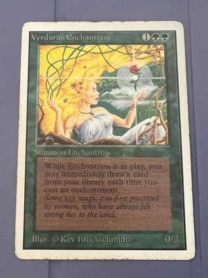 Magic the Gathering MTG Unlimited Verduran Enchantress MP  (Beta Bob) - Image 1 of 2
