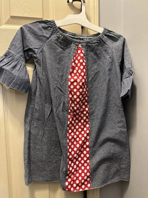 Vestido Lolly Wolly Doodle Niñas Azul Rojo Y Blanco Lunares Talla 5 Foto 1 de 4