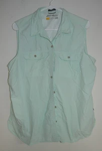 Eddie Bauer Classic Fit Travex Damen XL ärmelloses Top mit Knopfleiste mintgrün - Bild 1 von 5