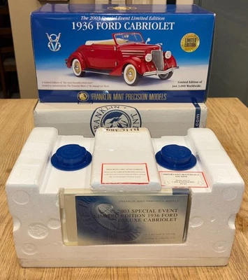 Franklin Mint 1936 Ford Cabriolet (Red) Limited Edition Excellent - Image 1 of 4