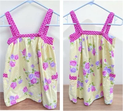 2 vestidos a juego Penelope Mack (talla 5 y 6) lunares florales rosas y amarillos Foto 1 de 4
