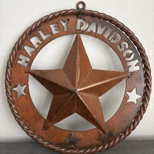 Harley Davidson Rustic Texas Star Wandbild Solid Iron Metal 12,5x12,5 Biker - Bild 1 von 11