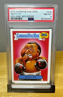 TESTY TY 2015 Garbage Pail Kids 30 aniversario años 80 parodia verde PSA 8 Foto 1 de 2