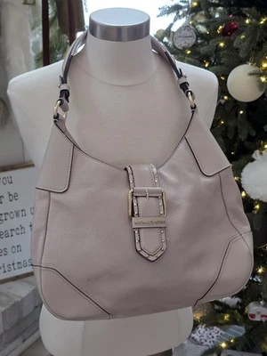 Michael Kors | Lillian Soft Pink Leather Gold Medium Shoulder Satchel Bag Purse - Image 1 of 4