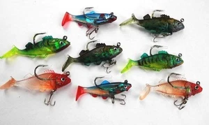 2 Stück Sexy Shad Soft Plastic Swimbaits Kunstköder 4/0 Haken 2,75" mehrere Farben NEU - Bild 1 von 7