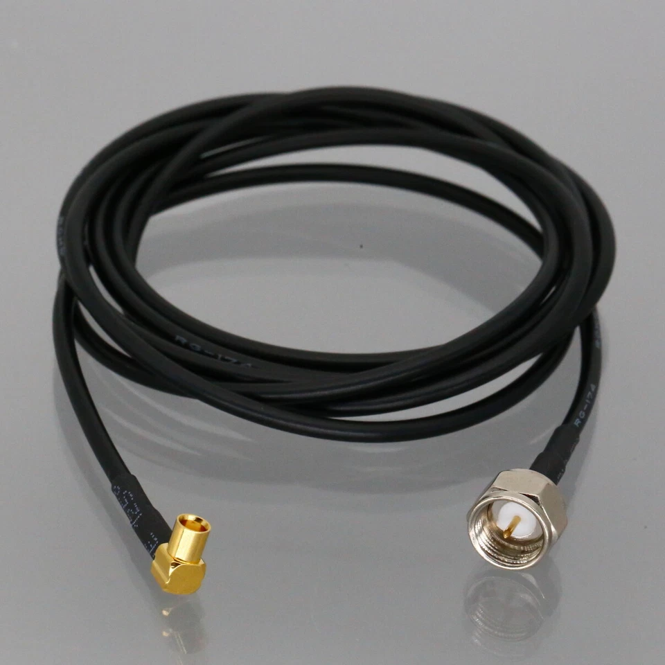 F Male Coax RG6 to MCX Female Right Angle 0.5~15FT Cable Radio AV TV GPS Antenna - Image 1 of 4