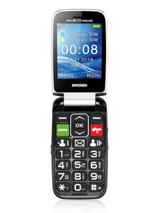Brondi Amigo Fabuloso Negro Teléfono Móvil Senior 2.8" Flip Dual SIM BT Sos Base - Imagen 1 de 2