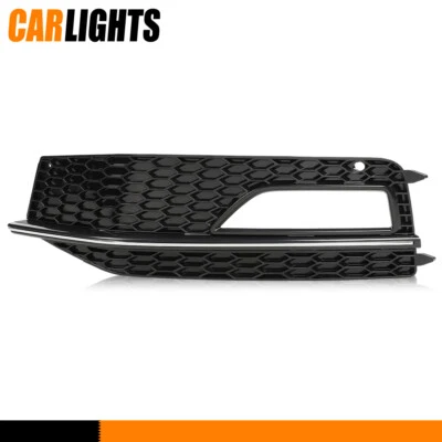 Fit For Fog Light Grille Left Side Black Chrome Audi A4 Quattro S4 S-Line 13-16 Foto 1 de 4
