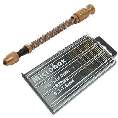 365 ONLINE ARCHIMEDES TWIST DRILL + 20PC MICRO HSS BITS JEWELLERY WATCH REPAIR MODEL CRAFT