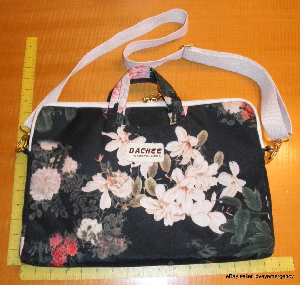 "Bolso mensajero de hombro para computadora portátil Dachee 14-15,6"" negro peonía" Foto 1 de 1