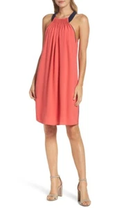 Women's Felicity & Coco Halter Sleeveless Trapeze Dress M Petite Orange NWT 5940 - Picture 1 of 6