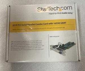 StarTech 2S1P PCI Serial Parallel Combo Card with 16550 UART #PCLI2S1P NOB OPEN - Zdjęcie 1 z 2