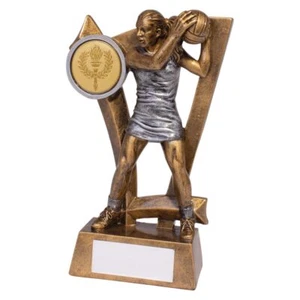 Netball Trophy Predator Female Figure & Ball Gold Award FREE Engraving RF19125 - Picture 1 of 5