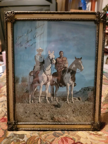 Vintage Lone Ranger & Tonto Autographed Photo 9x10.5  original 50s print 🐎 Cover