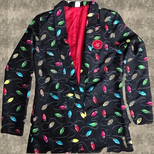 Christmas Lights Holiday Light Up Woman’s Black/Multi-Color Blazer Holiday Time - Picture 1 of 3