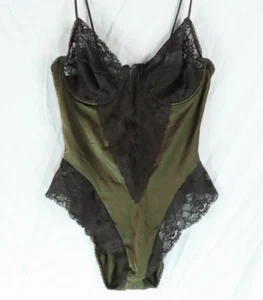 VTG Fantasies Morgan Taylor BLACK LACE TEDDY Bodysuit Lingerie UNDERWIRE 36C/M - Picture 1 of 6