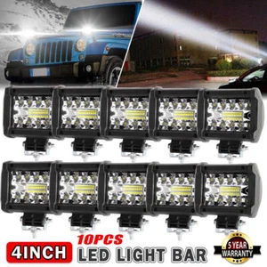 10PCS 4"Inch 12V 1200W LED Work Light Bar Flood Pod Driving Off-Road Tractor 4WD - Picture 1 of 10