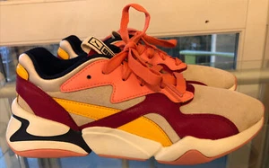 Puma Leather Suede Women Sneakers Sz 8 US Beige Yellow Pink Blue Rare Colors - Picture 1 of 12