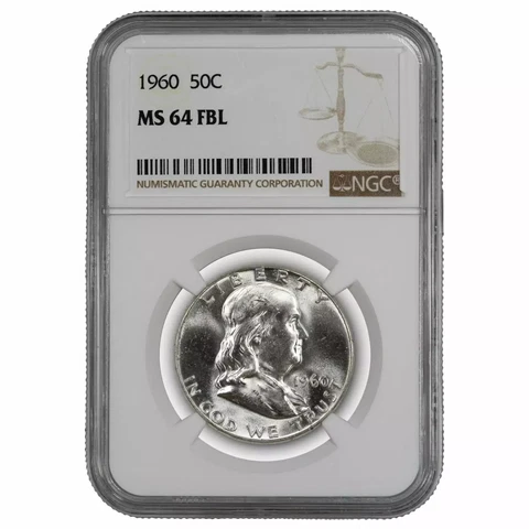 1960 FRANKLIN HALF DOLLAR 50C NGC MS 64 FBL MINT UNC - FULL BELL LINES Cover